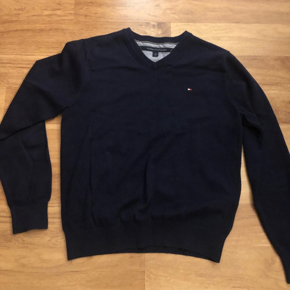 tommy hilfiger crew neck sweater navy